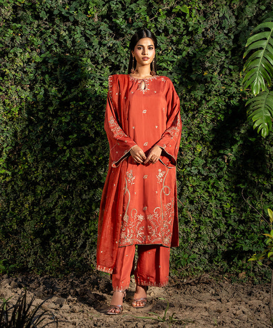 30% OFF  3PC - Embroidered Viscose Suit