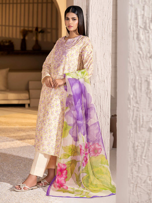 3 Piece Cambric Suit-Embroidered (Unstitched)