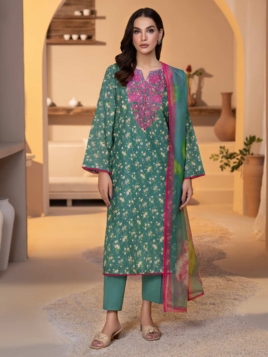 3 Piece Cambric Suit-Embroidered (Unstitched)